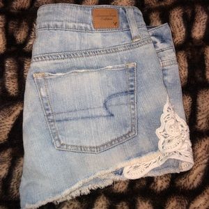 American Eagle Lace Jean Shorts